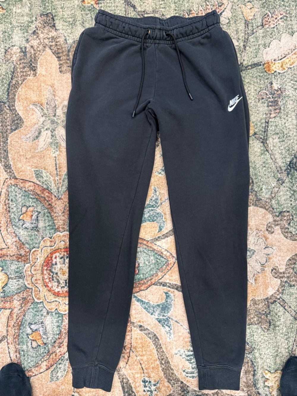 Nike Black Track Joggers with White Swoosh